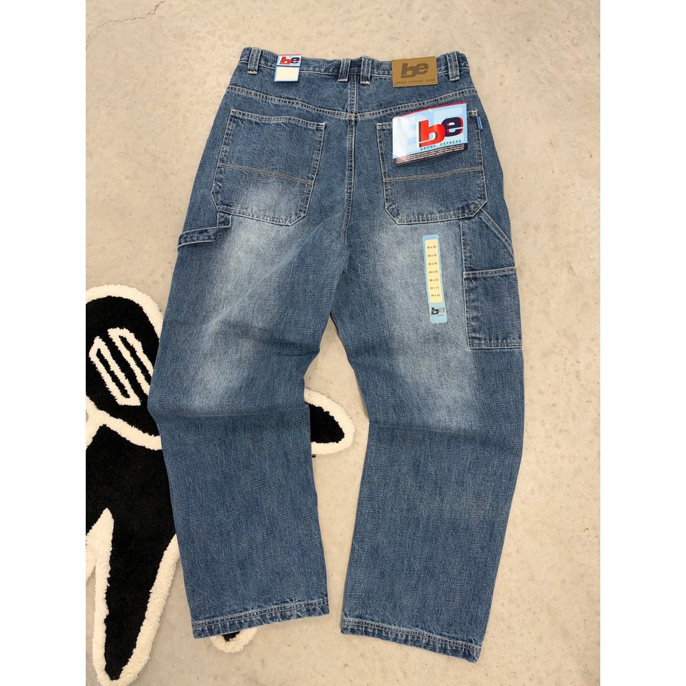 Bronx Express Carpenter Jeans Mens 34x31 Medium Wash Wide Leg Denim NWT